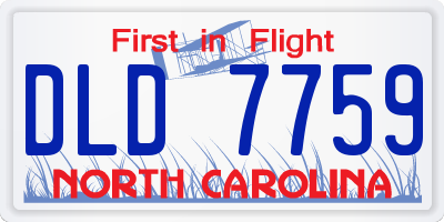 NC license plate DLD7759