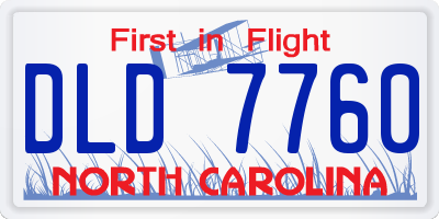 NC license plate DLD7760