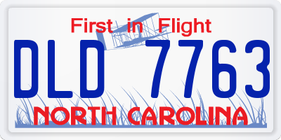 NC license plate DLD7763