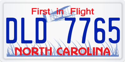 NC license plate DLD7765