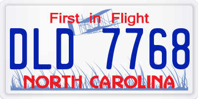 NC license plate DLD7768
