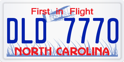 NC license plate DLD7770