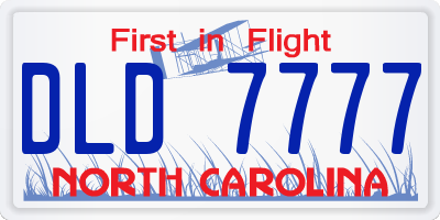 NC license plate DLD7777