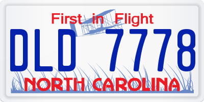 NC license plate DLD7778