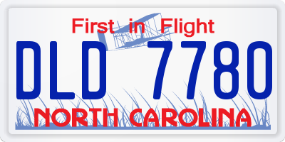 NC license plate DLD7780