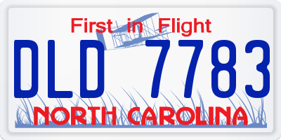 NC license plate DLD7783