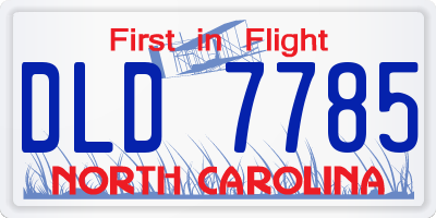 NC license plate DLD7785