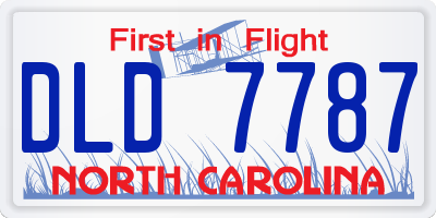 NC license plate DLD7787