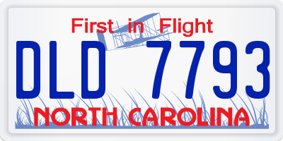 NC license plate DLD7793