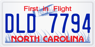 NC license plate DLD7794