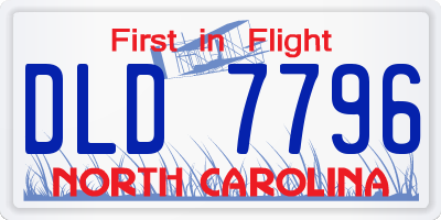 NC license plate DLD7796