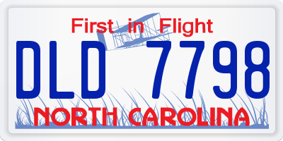 NC license plate DLD7798