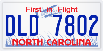 NC license plate DLD7802
