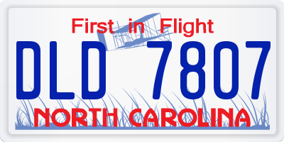 NC license plate DLD7807