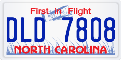 NC license plate DLD7808
