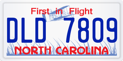NC license plate DLD7809