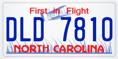 NC license plate DLD7810