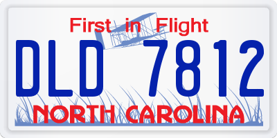 NC license plate DLD7812