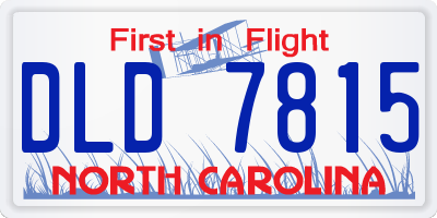 NC license plate DLD7815