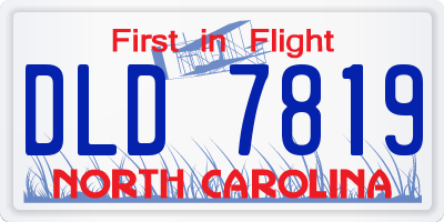 NC license plate DLD7819