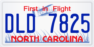 NC license plate DLD7825