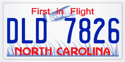 NC license plate DLD7826