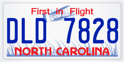 NC license plate DLD7828