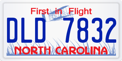 NC license plate DLD7832