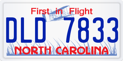 NC license plate DLD7833