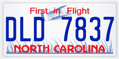 NC license plate DLD7837