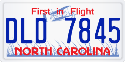 NC license plate DLD7845