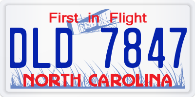 NC license plate DLD7847