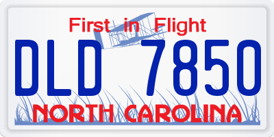 NC license plate DLD7850
