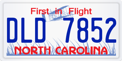 NC license plate DLD7852
