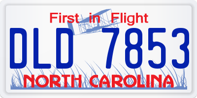 NC license plate DLD7853