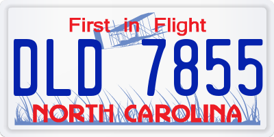 NC license plate DLD7855