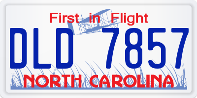 NC license plate DLD7857