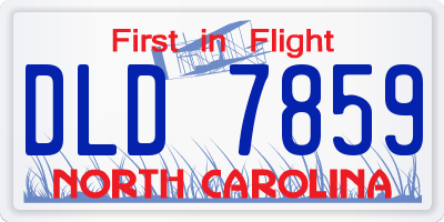 NC license plate DLD7859