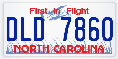 NC license plate DLD7860