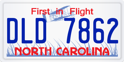 NC license plate DLD7862