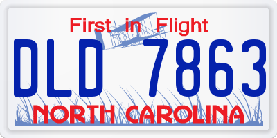 NC license plate DLD7863