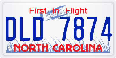 NC license plate DLD7874