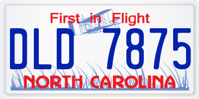NC license plate DLD7875