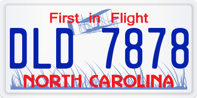 NC license plate DLD7878