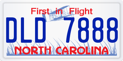 NC license plate DLD7888