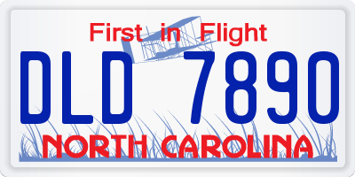 NC license plate DLD7890