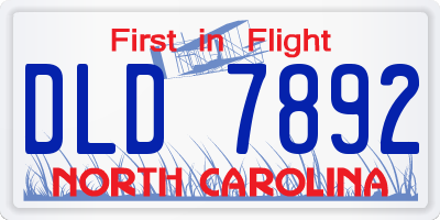 NC license plate DLD7892