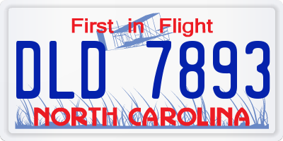 NC license plate DLD7893