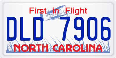 NC license plate DLD7906