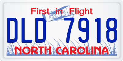 NC license plate DLD7918